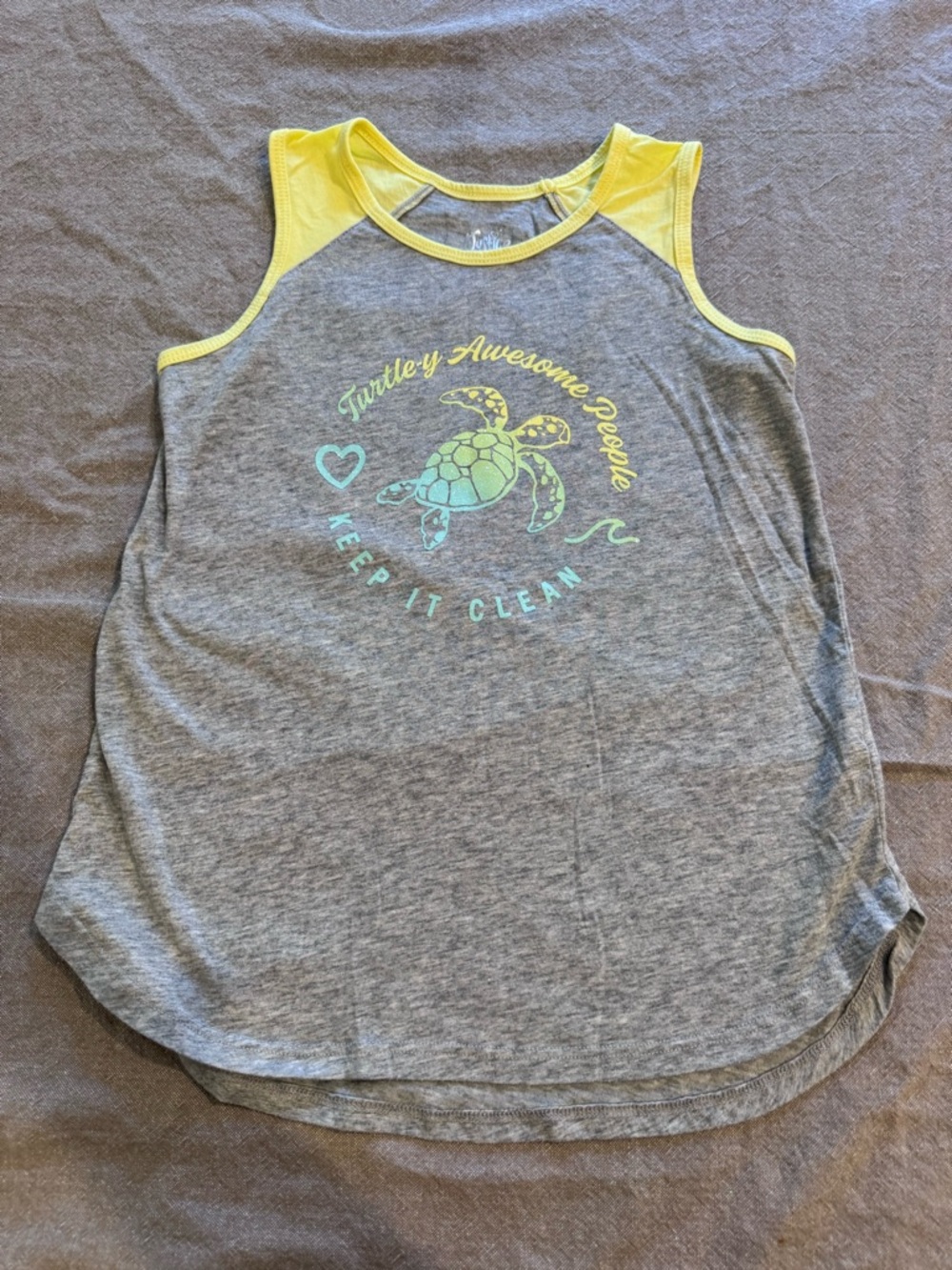 Justice girls Summer Turtle  tank top  size 8 Turtle Tee -